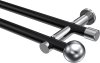 10193612-102912 Gardinenstange Metall 20 mm Ø 2-läufig PLATON - Luino Schwarz / Chrom (ohne Ringe)