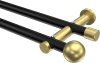 10193612-102938 Gardinenstange Metall 20 mm Ø 2-läufig PLATON - Luino Schwarz / Messing-Optik (ohne Ringe)