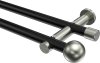 10193612-102939 Gardinenstange Metall 20 mm Ø 2-läufig PLATON - Luino Schwarz / Edelstahl-Optik (ohne Ringe)