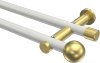 10193612-103238 Gardinenstange Metall 20 mm Ø 2-läufig PLATON - Luino Weiß / Messing-Optik (ohne Ringe)