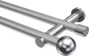 10193612-103312 Gardinenstange Metall 20 mm Ø 2-läufig PLATON - Luino Silbergrau / Chrom (ohne Ringe)