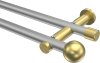10193612-103338 Gardinenstange Metall 20 mm Ø 2-läufig PLATON - Luino Silbergrau / Messing-Optik (ohne Ringe)