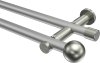 10193612-103339 Gardinenstange Metall 20 mm Ø 2-läufig PLATON - Luino Silbergrau / Edelstahl-Optik (ohne Ringe)