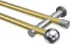 10193612-103812 Gardinenstange Metall 20 mm Ø 2-läufig PLATON - Luino Messing-Optik / Chrom (ohne Ringe)