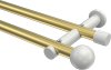 10193612-103832 Gardinenstange Metall 20 mm Ø 2-läufig PLATON - Luino Messing-Optik / Weiß (ohne Ringe)