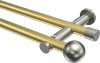 10193612-103839 Gardinenstange Messing-Optik / Edelstahl-Optik 20 mm Ø 2-läufig PLATON - Luino (ohne Ringe)