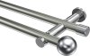 10193612-103912 Gardinenstange Metall 20 mm Ø 2-läufig PLATON - Luino Edelstahl-Optik / Chrom (ohne Ringe)