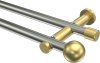 10193612-103938 Gardinenstange Edelstahl-Optik / Messing-Optik 20 mm Ø 2-läufig PLATON - Luino (ohne Ringe)