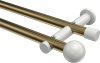 10193612-109532 Gardinenstange Metall 20 mm Ø 2-läufig PLATON - Luino Messing Antik / Weiß (ohne Ringe)