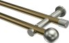 10193612-109539 Gardinenstange Metall 20 mm Ø 2-läufig PLATON - Luino Messing Antik / Edelstahl-Optik (ohne Ringe)