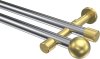 10193626-101238 Gardinenstange Metall 20 mm Ø 2-läufig PRESTIGE - Luino Chrom / Messing-Optik (ohne Ringe)