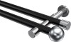 10193626-102912 Gardinenstange Metall 20 mm Ø 2-läufig PRESTIGE - Luino Schwarz / Chrom (ohne Ringe)