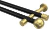 10193626-102938 Gardinenstange Metall 20 mm Ø 2-läufig PRESTIGE - Luino Schwarz / Messing-Optik (ohne Ringe)