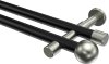 10193626-102939 Gardinenstange Metall 20 mm Ø 2-läufig PRESTIGE - Luino Schwarz / Edelstahl-Optik (ohne Ringe)