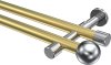 10193626-103812 Gardinenstange Metall 20 mm Ø 2-läufig PRESTIGE - Luino Messing-Optik / Chrom (ohne Ringe)