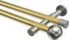10193626-103839 Gardinenstange Messing-Optik / Edelstahl-Optik 20 mm Ø 2-läufig PRESTIGE - Luino (ohne Ringe)