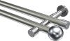 10193626-103912 Gardinenstange Metall 20 mm Ø 2-läufig PRESTIGE - Luino Edelstahl-Optik / Chrom (ohne Ringe)