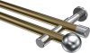 10193626-109512 Gardinenstange Metall 20 mm Ø 2-läufig PRESTIGE - Luino Messing Antik / Chrom (ohne Ringe)