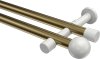 10193626-109532 Gardinenstange Metall 20 mm Ø 2-läufig PRESTIGE - Luino Messing Antik / Weiß (ohne Ringe)