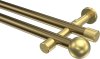10193626-109538 Gardinenstange Metall 20 mm Ø 2-läufig PRESTIGE - Luino Messing Antik / Messing-Optik (ohne Ringe)