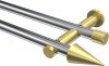10193712-101238 Gardinenstange Metall 20 mm Ø 2-läufig PLATON - Savio Chrom / Messing-Optik (ohne Ringe)