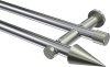 10193712-101239 Gardinenstange Metall 20 mm Ø 2-läufig PLATON - Savio Chrom / Edelstahl-Optik (ohne Ringe)