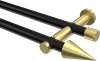 10193712-102938 Gardinenstange Metall 20 mm Ø 2-läufig PLATON - Savio Schwarz / Messing-Optik (ohne Ringe)