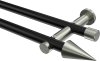 10193712-102939 Gardinenstange Metall 20 mm Ø 2-läufig PLATON - Savio Schwarz / Edelstahl-Optik (ohne Ringe)