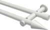 10193712-1032 Gardinenstange Metall 20 mm Ø 2-läufig PLATON - Savio Weiß (ohne Ringe)
