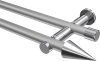 10193712-103312 Gardinenstange Metall 20 mm Ø 2-läufig PLATON - Savio Silbergrau / Chrom (ohne Ringe)
