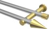 10193712-103338 Gardinenstange Metall 20 mm Ø 2-läufig PLATON - Savio Silbergrau / Messing-Optik (ohne Ringe)