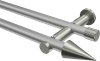 10193712-103339 Gardinenstange Metall 20 mm Ø 2-läufig PLATON - Savio Silbergrau / Edelstahl-Optik (ohne Ringe)