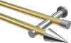 10193712-103812 Gardinenstange Metall 20 mm Ø 2-läufig PLATON - Savio Messing-Optik / Chrom (ohne Ringe)