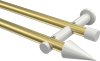 10193712-103832 Gardinenstange Metall 20 mm Ø 2-läufig PLATON - Savio Messing-Optik / Weiß (ohne Ringe)