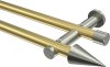 10193712-103839 Gardinenstange Messing-Optik / Edelstahl-Optik 20 mm Ø 2-läufig PLATON - Savio (ohne Ringe)