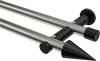 10193712-103929 Gardinenstange Metall 20 mm Ø 2-läufig PLATON - Savio Edelstahl-Optik / Schwarz (ohne Ringe)