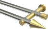 10193712-103938 Gardinenstange Edelstahl-Optik / Messing-Optik 20 mm Ø 2-läufig PLATON - Savio (ohne Ringe)