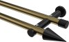 10193712-109529 Gardinenstange Metall 20 mm Ø 2-läufig PLATON - Savio Messing Antik / Schwarz (ohne Ringe)
