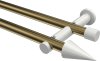 10193712-109532 Gardinenstange Metall 20 mm Ø 2-läufig PLATON - Savio Messing Antik / Weiß (ohne Ringe)