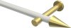 10193725-103238 Gardinenstange Metall 20 mm Ø PRESTIGE - Savio Weiß / Messing-Optik (ohne Ringe)