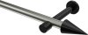 10193725-103929 Gardinenstange Metall 20 mm Ø PRESTIGE - Savio Edelstahl-Optik / Schwarz (ohne Ringe)