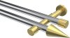 10193726-101238 Gardinenstange Metall 20 mm Ø 2-läufig PRESTIGE - Savio Chrom / Messing-Optik (ohne Ringe)