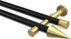 10193726-102938 Gardinenstange Metall 20 mm Ø 2-läufig PRESTIGE - Savio Schwarz / Messing-Optik (ohne Ringe)