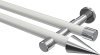 10193726-103212 Gardinenstange Metall 20 mm Ø 2-läufig PRESTIGE - Savio Weiß / Chrom (ohne Ringe)