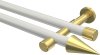 10193726-103238 Gardinenstange Metall 20 mm Ø 2-läufig PRESTIGE - Savio Weiß / Messing-Optik (ohne Ringe)