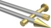 10193726-103338 Gardinenstange Metall 20 mm Ø 2-läufig PRESTIGE - Savio Silbergrau / Messing-Optik (ohne Ringe)