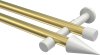 10193726-103832 Gardinenstange Metall 20 mm Ø 2-läufig PRESTIGE - Savio Messing-Optik / Weiß (ohne Ringe)