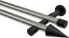 10193726-103929 Gardinenstange Metall 20 mm Ø 2-läufig PRESTIGE - Savio Edelstahl-Optik / Schwarz (ohne Ringe)
