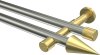 10193726-103938 Gardinenstange Edelstahl-Optik / Messing-Optik 20 mm Ø 2-läufig PRESTIGE - Savio (ohne Ringe)