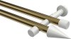 10193726-109532 Gardinenstange Metall 20 mm Ø 2-läufig PRESTIGE - Savio Messing Antik / Weiß (ohne Ringe)
